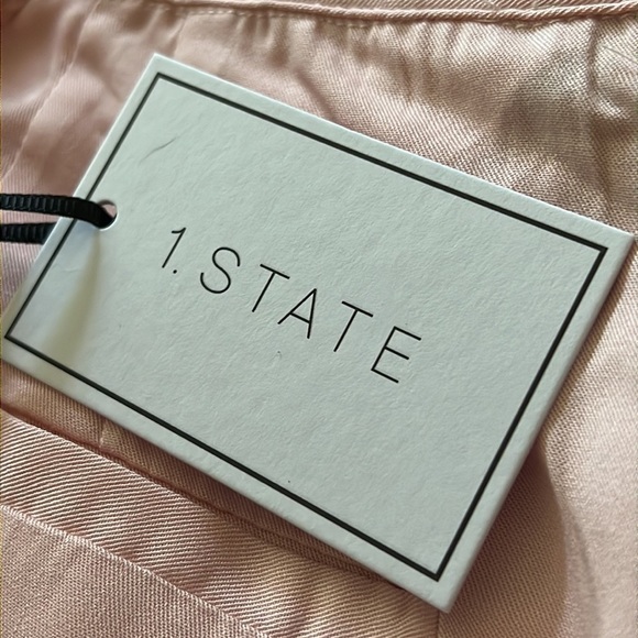 1 State High waisted pants‎ Bon Voyage color: peach skin Sz 6 wide legs new - Picture 8 of 11
